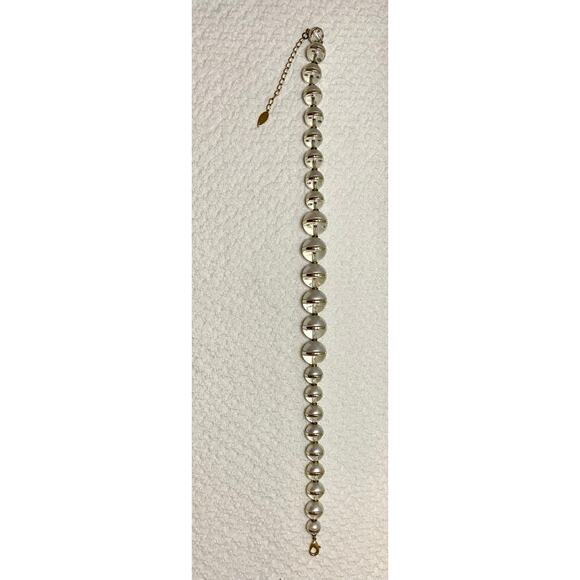 Coldwater Creek Large Bead Necklace Lucite and Faux Pearl 20' to 23" Gold Tone - Picture 5 of 8